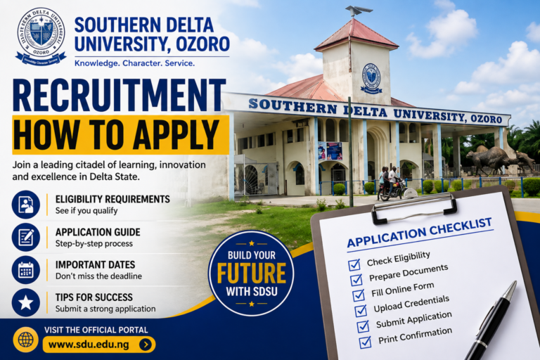 Southern Delta University, Ozoro Recruitment: How to Apply
